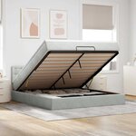 VidaXL Cadre de lit ottoman avec matelas gris clair 180x200 cm velours