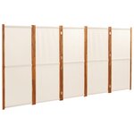 vidaXL Cloison de séparation 5 panneaux Blanc crème 350x180 cm