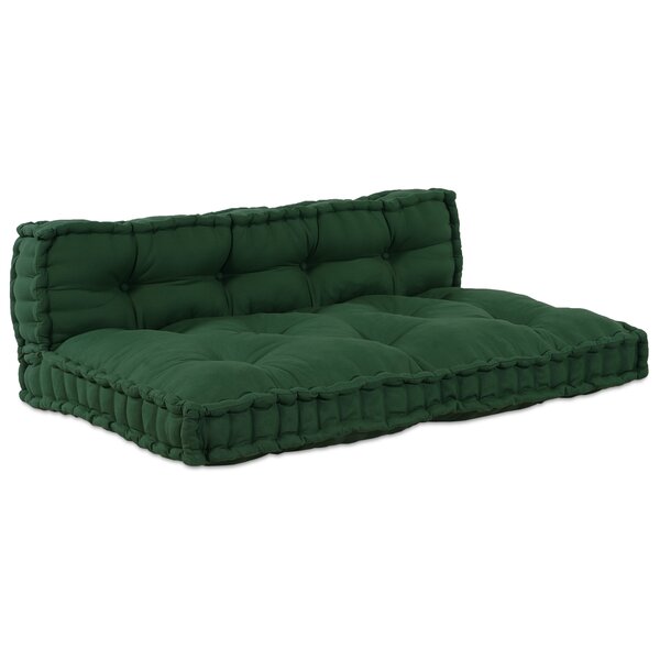 Coussin de canapé sur palette vidaXL avec dossier en tissu vert