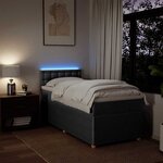 vidaXL Sommier à lattes de lit avec matelas Gris foncé 90x200 cm Tissu