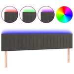 vidaXL Tête de lit à LED Gris foncé 160x5x78/88 cm Velours