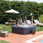 Spa gonflable carré hydrojets 6 places otium gris pvc armé 185x185cm