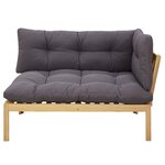vidaXL Unité de canapé d'angle Acacia Clair et Gris Foncé