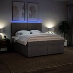 vidaXL Sommier à lattes de lit avec matelas Taupe 180x200 cm Tissu