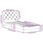 vidaXL Cadre de lit avec LED sans matelas noir 80x200 cm tissu