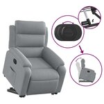 vidaXL Fauteuil inclinable électrique gris clair tissu