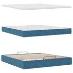 VidaXL Cadre de lit ottoman avec matelas bleu foncé 180x200 cm velours