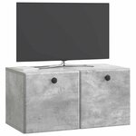 vidaXL Meuble TV mural 59 5 x 31 x 30 cm Gris béton Bois d'ingénierie