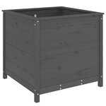 vidaXL Jardinière gris 82 5x82 5x78 cm bois massif de pin