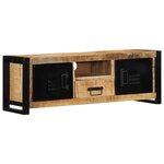 vidaXL Meuble TV 100x30x35 cm bois massif de manguier brut