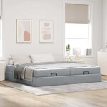 vidaXL Cadre de lit avec stockage Gris clair 200 x 200 cm tissu