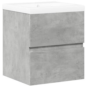 vidaXL Ensemble de meubles de salle de bain 2 Pièces gris béton