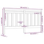 vidaXL Tête de lit Gris 186x4x100 cm Bois massif de pin