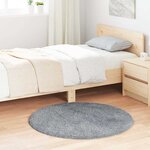 vidaXL Tapis shaggy à poils longs NAVARRA gris clair 100x100 cm