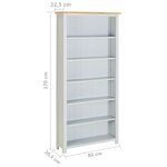 Vidaxl bibliothèque à 6 étagères 80x22 5x170 cm bois de chêne massif