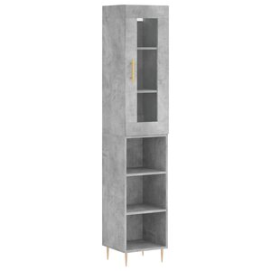 vidaXL Buffet haut Gris béton 34 5x34x180 cm Bois d'ingénierie