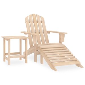 vidaXL Chaise de jardin Adirondack avec repose-pied et table Sapin