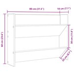 vidaXL Armoire à chaussures murale Gris béton 80x18x60 cm Aggloméré