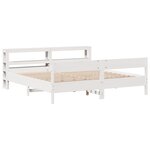 vidaXL Cadre de lit sans matelas blanc 200x200 cm bois massif de pin