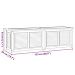vidaXL Boîte de rangement jardin et sac 175x50x55 cm bois massif teck