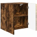 vidaXL Meuble TV mural Chêne fumé 59 5 x 31 x 60 cm Bois d'ingénierie