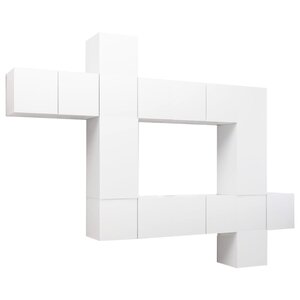 vidaXL Ensemble de meubles TV 10 Pièces Blanc Bois d'ingénierie