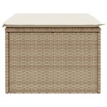 vidaXL Tabouret de jardin avec coussin beige 55x55x37cm résine tressée