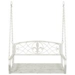 vidaXL Banc Balançoire Acier 110 5 x 59 x 55 cm Blanc antique