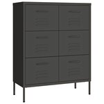 vidaXL Armoire à tiroirs Anthracite 80x35x101 5 cm Acier