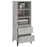 vidaXL Buffet haut Gris béton 40x36x110 cm Bois d'ingénierie