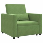 vidaXL Canapé-lit escamotable simple avec des roues Vert clair Velours