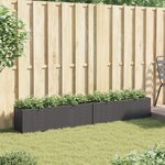 vidaXL Jardinières avec 3 pots 2 Pièces noir 105x30x32 cm résine tressée