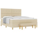 vidaXL Lit à ressorts avec tête de lit Crème 200 x 180 cm tissu