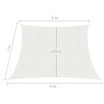 vidaXL Voile d'ombrage 160 g/m² Blanc 3/4x3 m PEHD