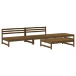vidaXL Salon de jardin 4 Pièces marron miel bois de pin massif