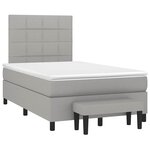 vidaXL Sommier à lattes de lit et matelas gris clair 120x190 cm tissu