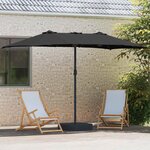 vidaXL Parasol de jardin Noir 385 x 209 x 244 cm Polyester
