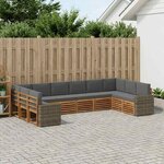 vidaXL Ensemble de canapés d'extérieur 10 Pièces Naturel et Anthracite