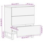vidaXL Cabinet de chevet 50x33x60 cm Bois Massif Mangue