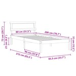 vidaXL Cadre de lit Blanc 80 x 200 cm Bois massif en pin