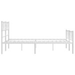 vidaXL Cadre de lit métal avec tête de lit/pied de lit blanc 140x190cm