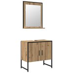 vidaXL Ensemble de mobilier de salle de bain avec porte 2 Pièces Marron