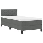 vidaXL Lit à ressorts avec matelas Gris foncé 100 x 200 cm tissu