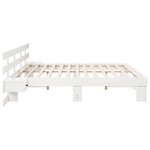 vidaXL Cadre de lit avec tiroir Blanc bois