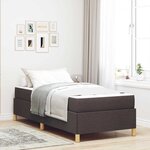 vidaXL Lit à ressorts Blanc et Marron foncé 90 x 190 cm tissu