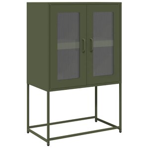 vidaXL Buffet haut vert olive 68x39x107 cm acier