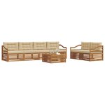 vidaXL Ensemble de canapés d'extérieur 7 Pièces Naturel et Beige