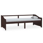 vidaXL Lit de repos 3 places Marron foncé Bois de pin massif 90x200 cm