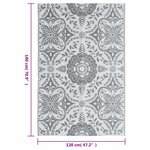 vidaXL Tapis d'extérieur ARAKIL Gris clair 120x180 cm PP