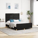 Châssis de lit vidaXL Noir 160x200 cm Tissu